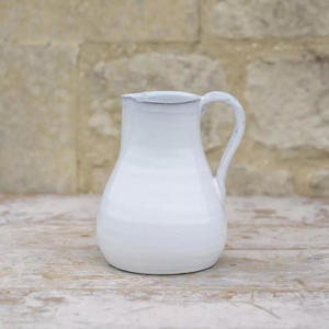 Grand Illusions Glazed Jug White Tall